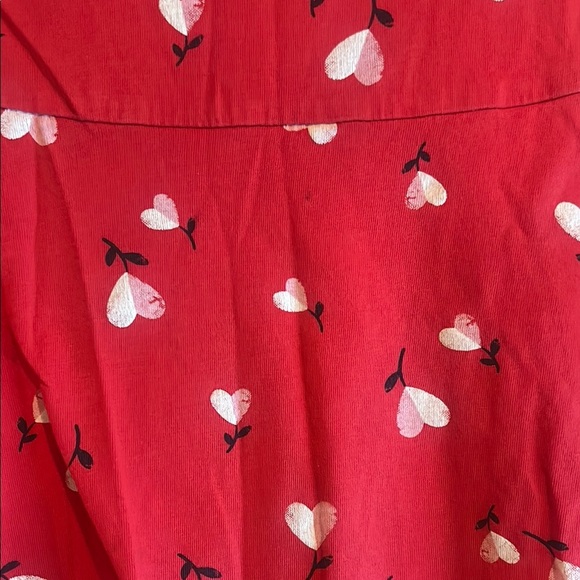 George Red Cotton Top with White Patterns - Picture 3 of 4